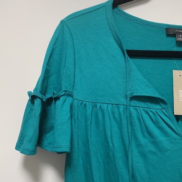 J. Crew Broken In Tiered Mini Dress in Green Deep Patina Size Small - Picture 5 of 7